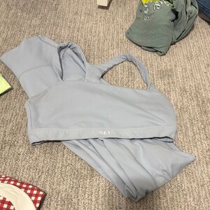 SET Active Light Gray Sports Bra and Leggings